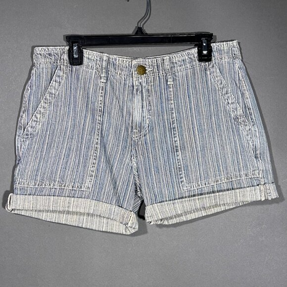 Current Elliott The Army Short Blue Skinny Stripe NO SIZE TAG - Picture 1 of 14